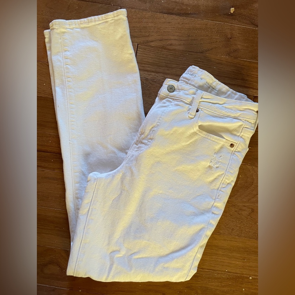 Old Navy • White Denim • O.G. Straight Jeans • Size 10 • NWOT
